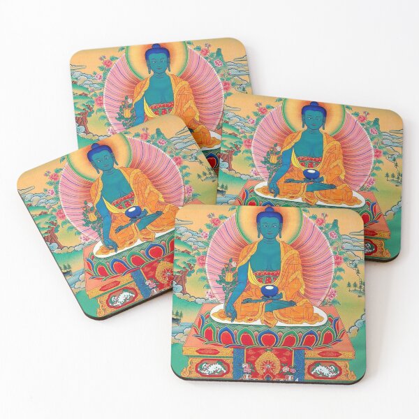 Item preview, Bhaisajyaguru Medicine Buddha thangka - Blue Painting Buddha designed and sold by TheGallery69.
