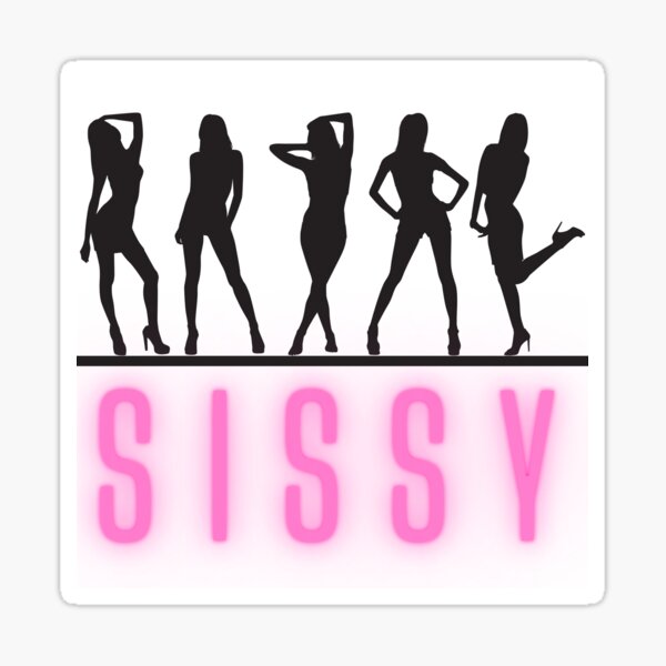 Item preview, Sissy Silhouettes pink neon and dark grey designed and sold by SISSY4SISSIES.