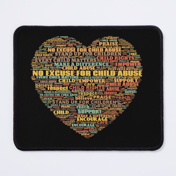 Item preview, Child Abuse Prevention Heart Word Cloud designed and sold by WordCloudStore.
