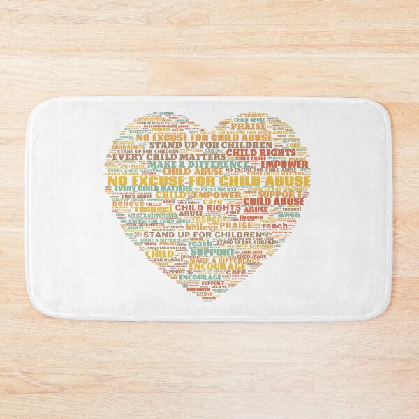 Item preview, Child Abuse Prevention Heart Word Cloud designed and sold by WordCloudStore.