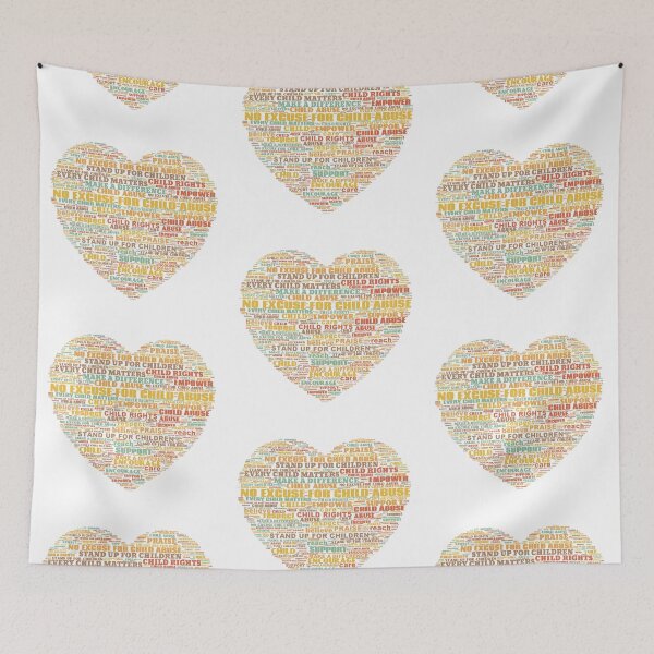 Item preview, Child Abuse Prevention Heart Word Cloud designed and sold by WordCloudStore.
