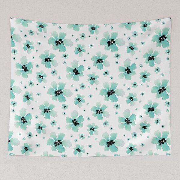 Item preview, Cyan Watercolor Flower designed and sold by Joyful--Art.