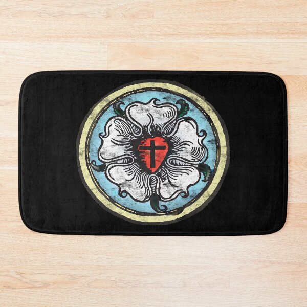 Item preview, Martin Luther Rose Lutheran Symbol Distressed Chalk 5 Solas designed and sold by funnytshirtemp.