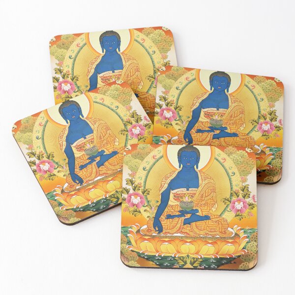 Item preview, Bhaisajyaguru Medicine Buddha thangka - Blue Painting Buddha designed and sold by TheGallery69.