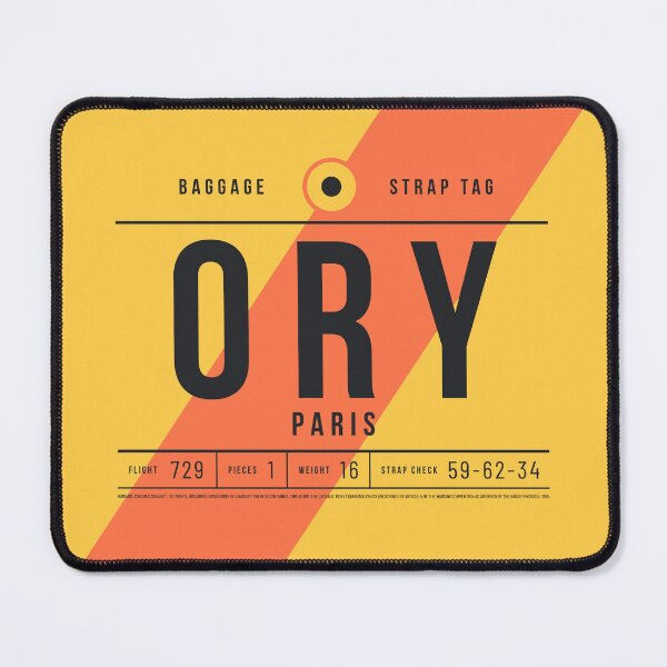 Artikelvorschau, Baggage Tag E - ORY Paris France entworfen und verkauft von VoodooCircus.