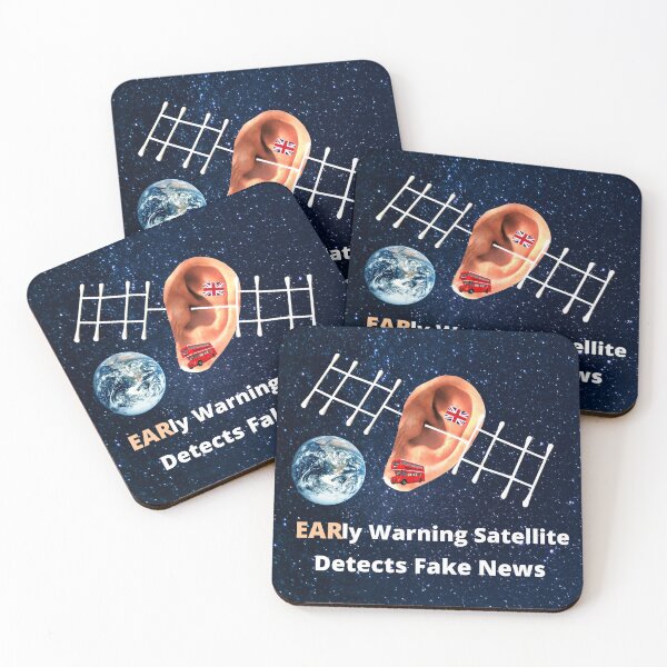 Item preview, EARly warning satellite that detects fake news. Buy British. designed and sold by Bagsyrose.