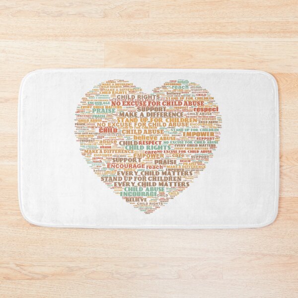 Item preview, Child Abuse Prevention Heart Word Cloud designed and sold by WordCloudStore.