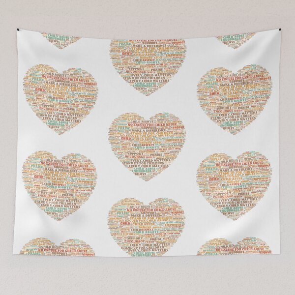 Item preview, Child Abuse Prevention Heart Word Cloud designed and sold by WordCloudStore.