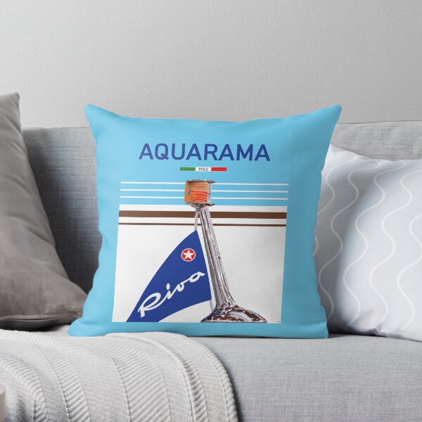 Riva Aquarama 1962 Design Italy Italia Boat Vintage Throw Pillow