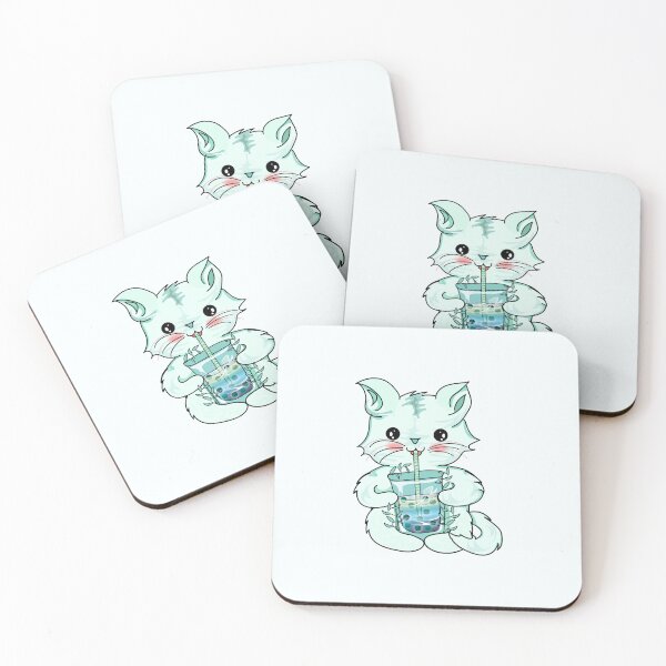 Item preview, cat boba tea bubble l cat drinking boba designed and sold by Bossin.