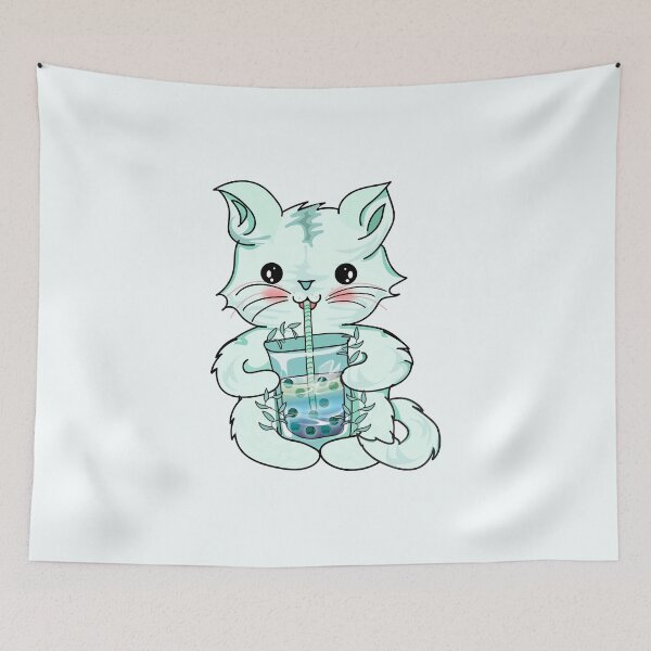 Item preview, cat boba tea bubble l cat drinking boba designed and sold by Bossin.