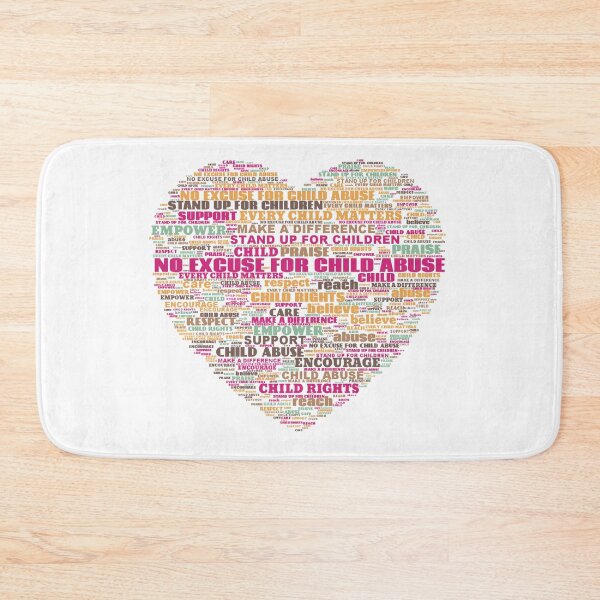 Item preview, Child Abuse Prevention Heart Word Cloud designed and sold by WordCloudStore.