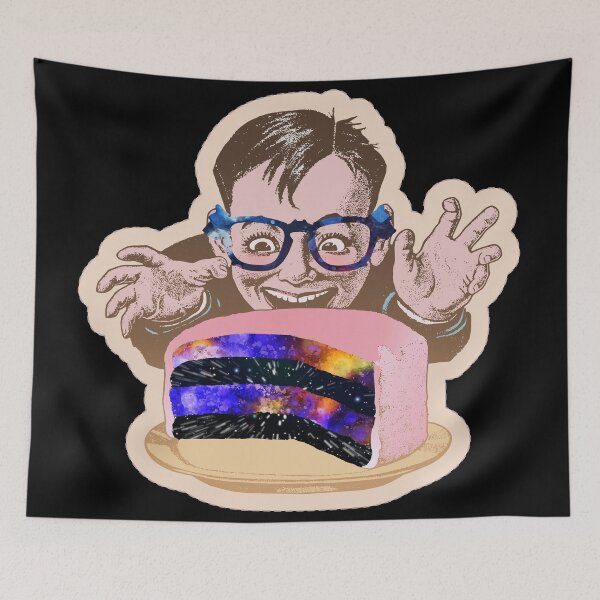 Item preview, Happy Kid with Space Cake - Vivid Inked Design for Cool Children T-shirts and other accessories designed and sold by Ridiculam Toga.