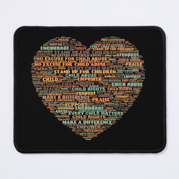 Item preview, Child Abuse Prevention Heart Word Cloud designed and sold by WordCloudStore.