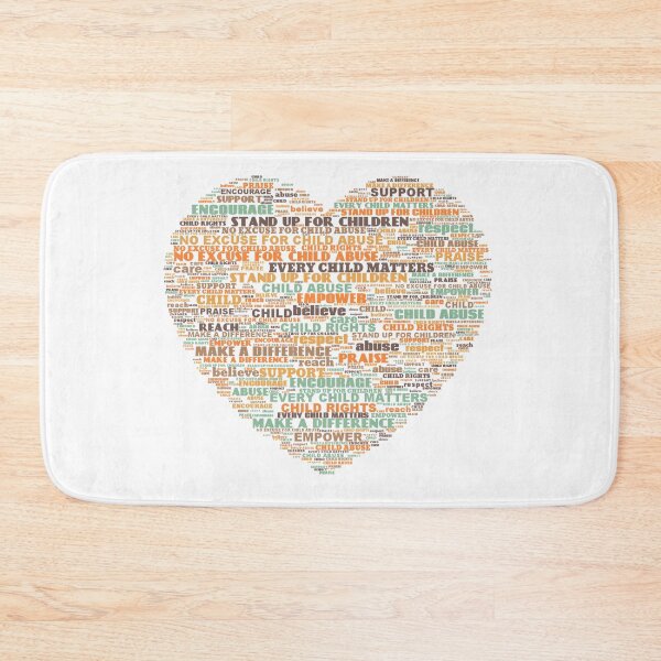 Item preview, Child Abuse Prevention Heart Word Cloud designed and sold by WordCloudStore.