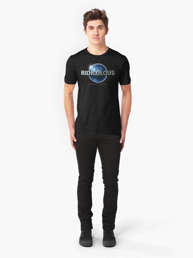 Alternate view of Flat Earth | Ridiculous Globe Logo (Universal) Slim Fit T-Shirt