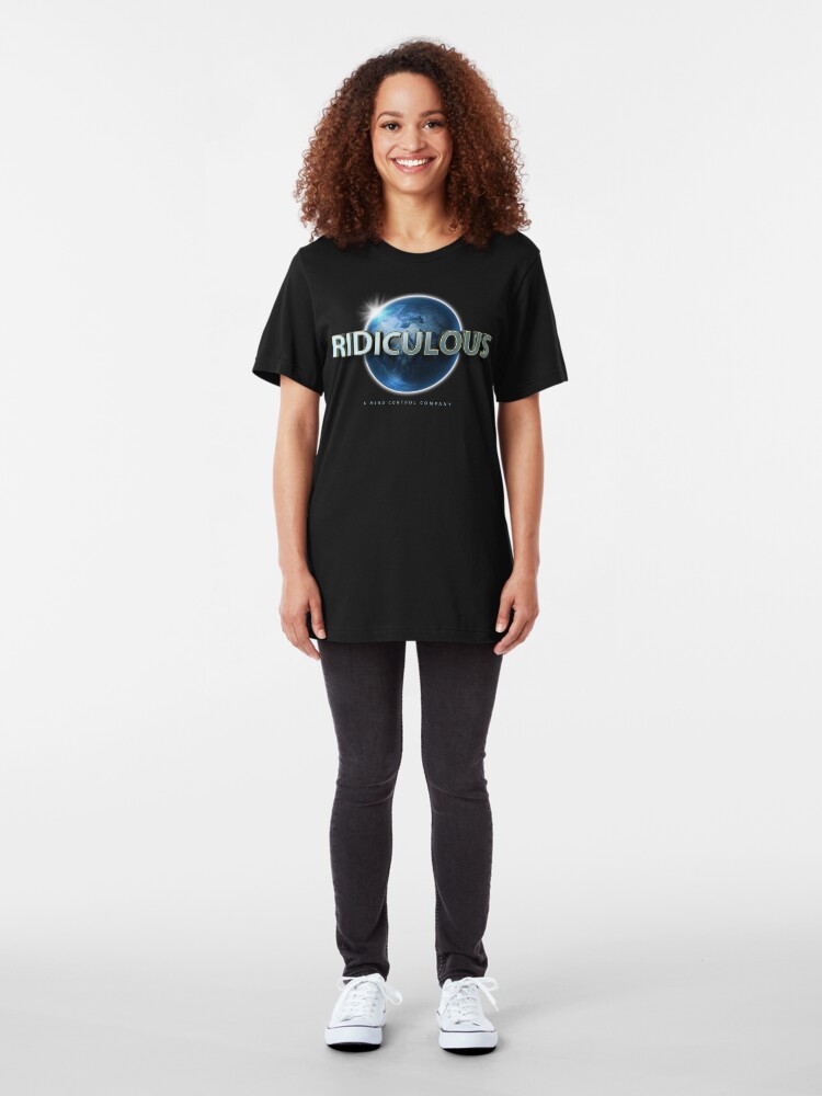 Alternate view of Flat Earth | Ridiculous Globe Logo (Universal) Slim Fit T-Shirt