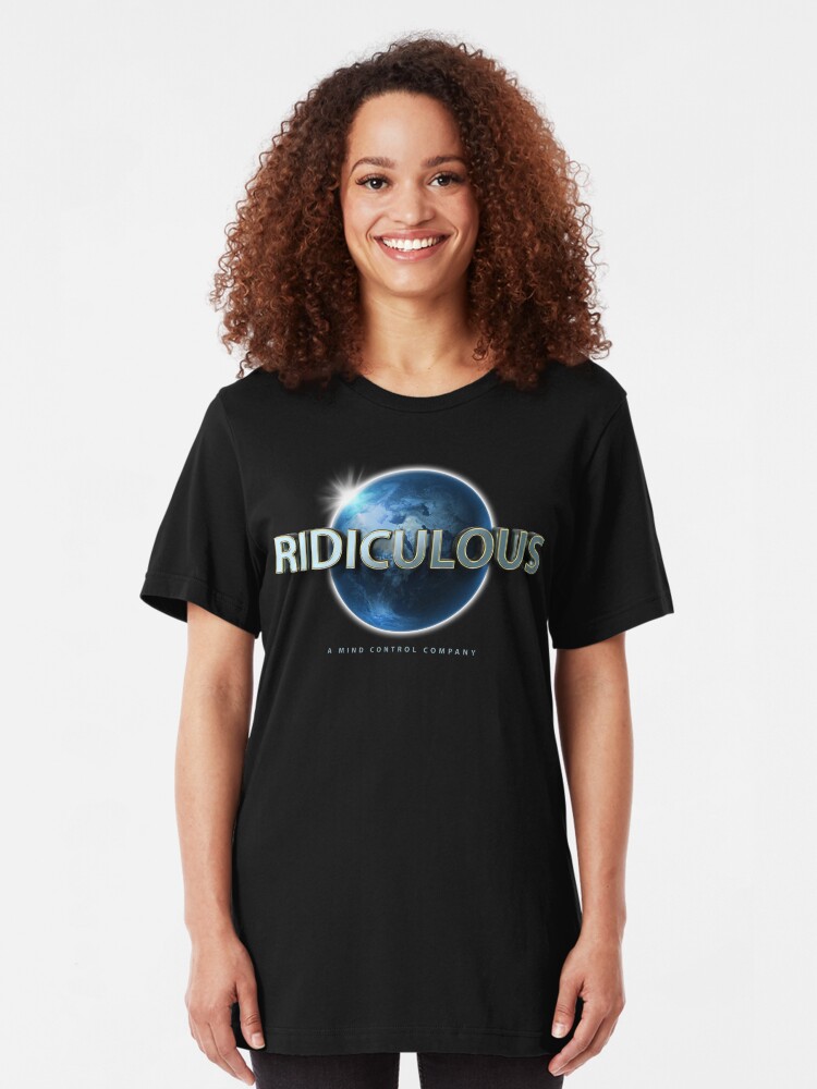 Alternate view of Flat Earth | Ridiculous Globe Logo (Universal) Slim Fit T-Shirt