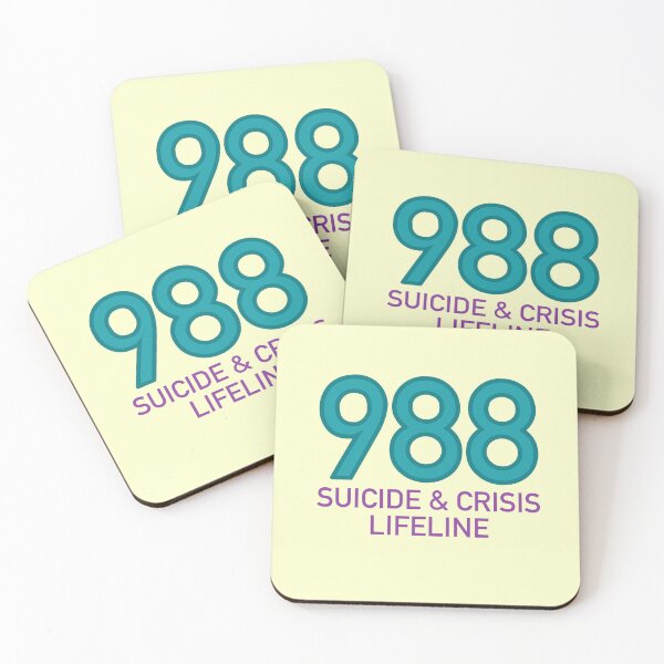 Item preview, 988 Suicide & Crisis Lifeline (Turquoise & Purple) designed and sold by TheEmilySuzanne.