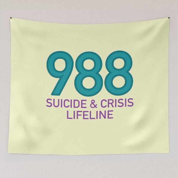 Item preview, 988 Suicide & Crisis Lifeline (Turquoise & Purple) designed and sold by TheEmilySuzanne.