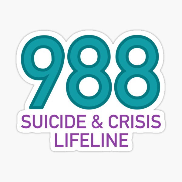 Item preview, 988 Suicide & Crisis Lifeline (Turquoise & Purple) designed and sold by TheEmilySuzanne.