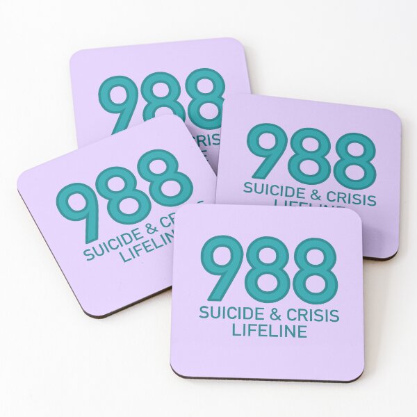 Item preview, 988 Suicide & Crisis Lifeline (Turquoise) designed and sold by TheEmilySuzanne.