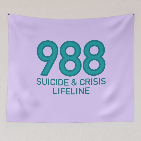 Item preview, 988 Suicide & Crisis Lifeline (Turquoise) designed and sold by TheEmilySuzanne.