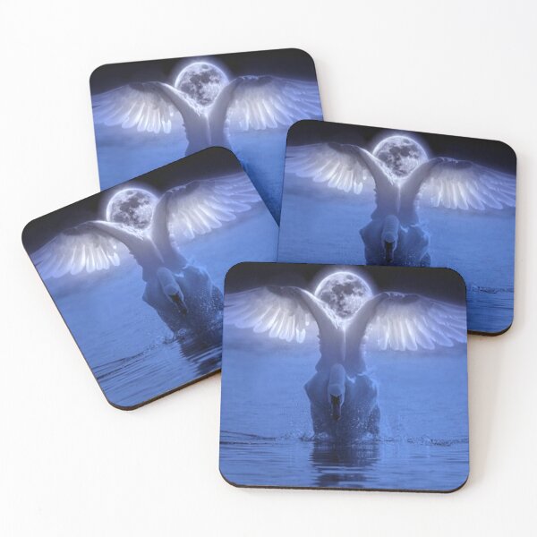 Item preview, Cute swan and full moon Art. designed and sold by BEAUTY ⭐⭐⭐⭐⭐.