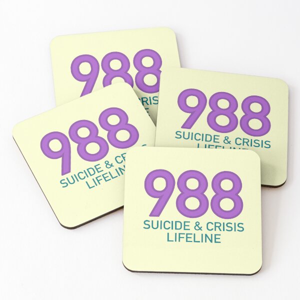 Item preview, 988 Suicide & Crisis Lifeline (Purple & Turquoise) designed and sold by TheEmilySuzanne.