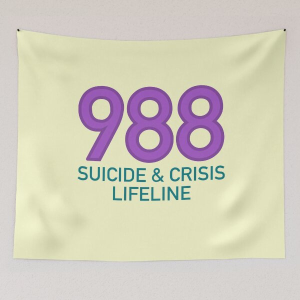 Item preview, 988 Suicide & Crisis Lifeline (Purple & Turquoise) designed and sold by TheEmilySuzanne.