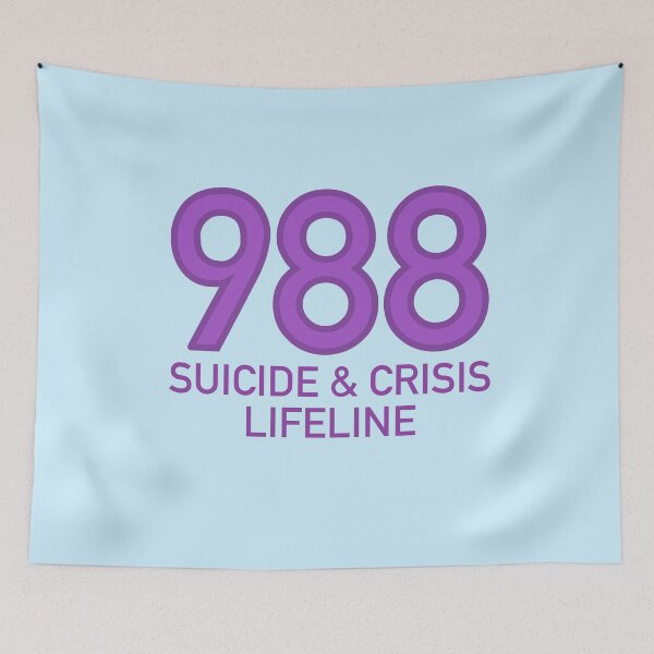Item preview, 988 Suicide & Crisis Lifeline (Purple) designed and sold by TheEmilySuzanne.