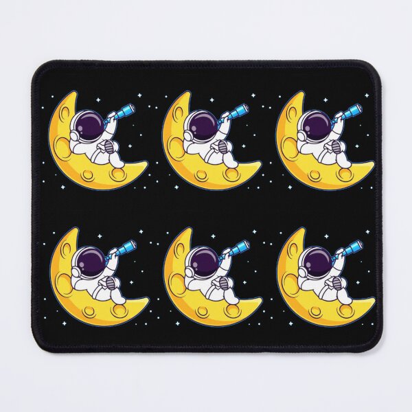 Item preview, Cute crescent moon and astronaut holding an telescope cartoon. designed and sold by BEAUTY ⭐⭐⭐⭐⭐.
