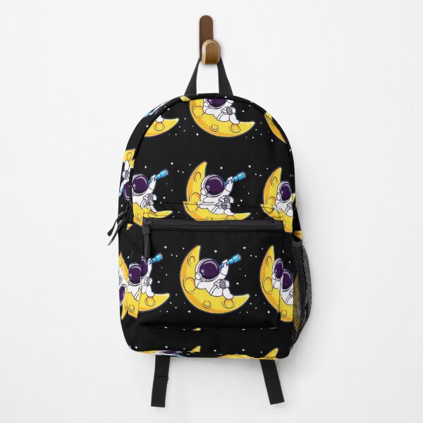 Item preview, Cute crescent moon and astronaut holding an telescope cartoon. designed and sold by BEAUTY ⭐⭐⭐⭐⭐.