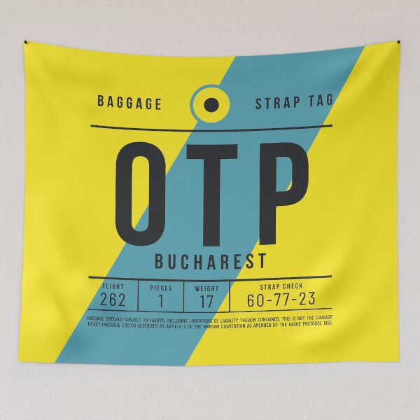 Aperçu de l'œuvre Luggage Tag E - OTP Bucharest Romania créée et vendue par VoodooCircus.