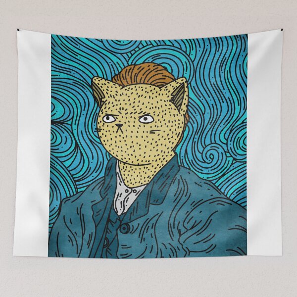 Item preview, Cat Van Gogh, Cat Van Gogh Art Prints designed and sold by GaliaTati.