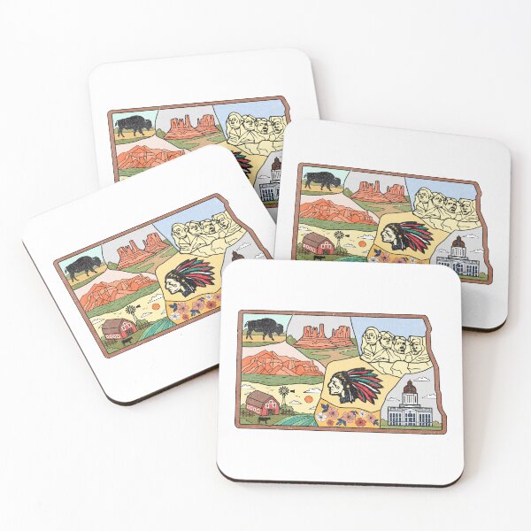 Item preview, Mt Rushmore Black Hills & Badlands South Dakota Map designed and sold by merchzy.