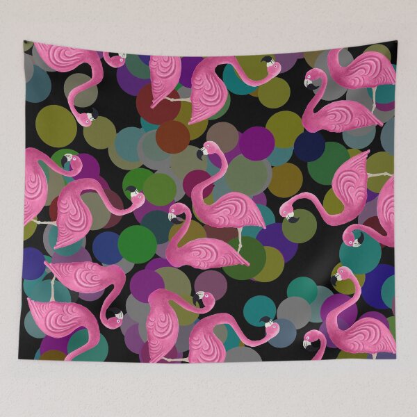 Item preview, Flamingos and Polka Dots designed and sold by dreamingcat.