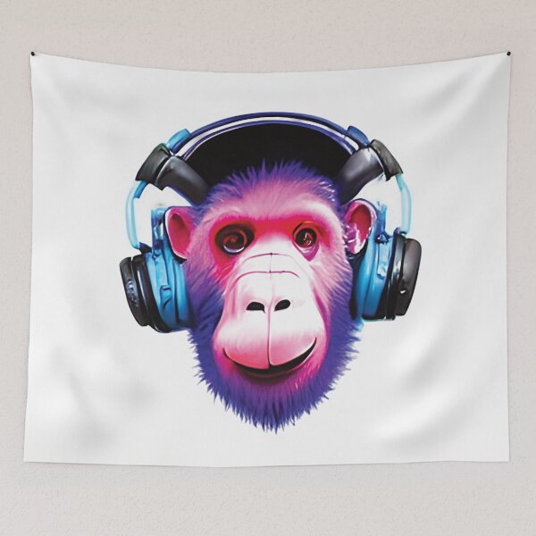 Item preview, Monkey Headphones Illustrations & Vectors designed and sold by ralick.