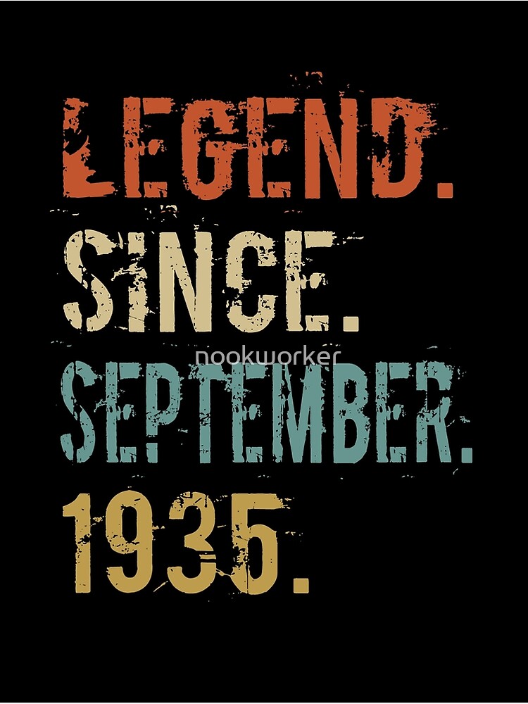 Disover Legend Since September 1935. Retro Distressed Vintage Birthday Gift Premium Matte Vertical Poster