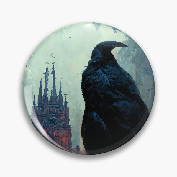 Item preview, Raven Gothic Church Painting designed and sold by DarkAgeArt.