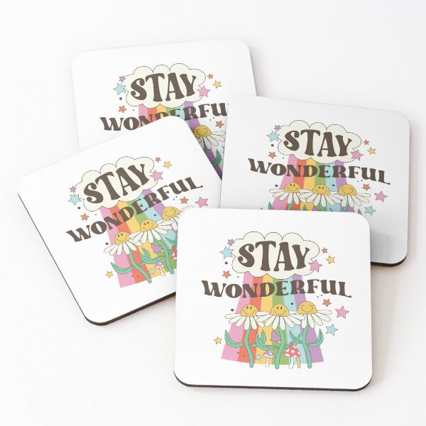 Item preview, Retro Hippie Flower, Trippy Mushrooms, Funky Floral, Retro Daisies, 70s, 80s, Mental Health Quote, Vintage Floral, Stay Wonderful designed and sold by Gabriellina.