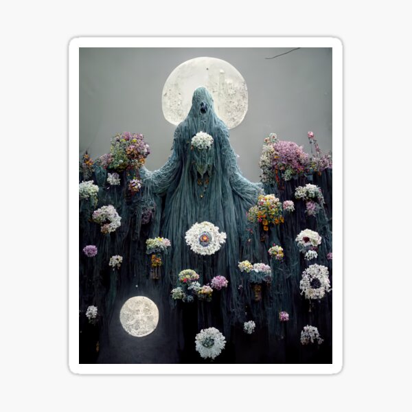 Flower Ghost Sticker