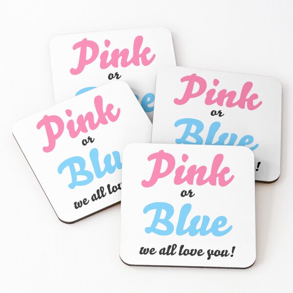 Item preview, Pink or blue, we all love you! gender reveal quotes and sayings designed and sold by Pointit.
