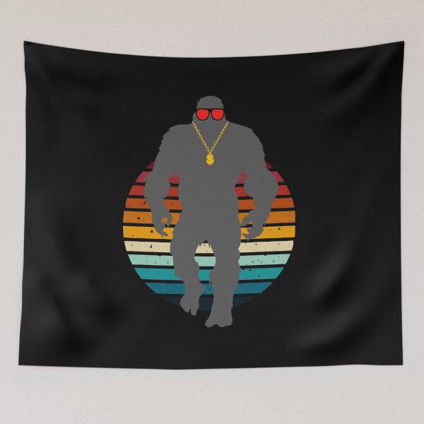 Item preview, Cool Retro Bigfoot T-Shirt & Gifts For Bigfoot, Sasquatch Lover, Awesome HipHop Bigfoot With Sunglass & Necklace designed and sold by Kenny789.