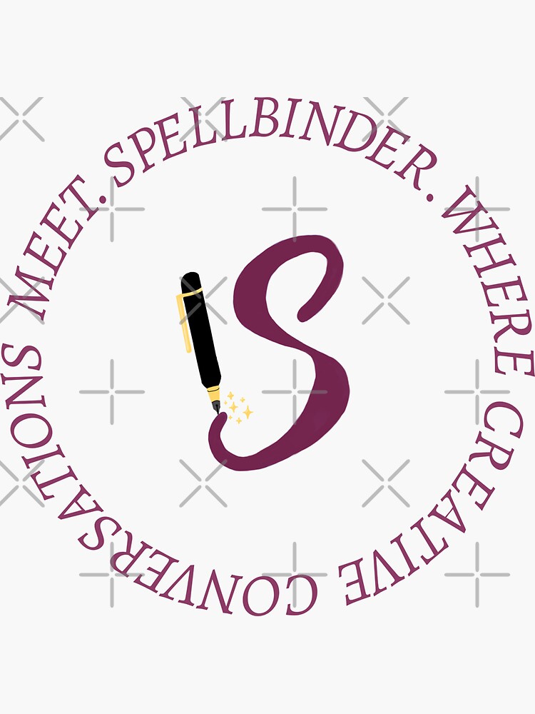 Thumbnail 3 of 3, Sticker, Spellbinder Slogan Circle Design designed and sold by spellbindermag.