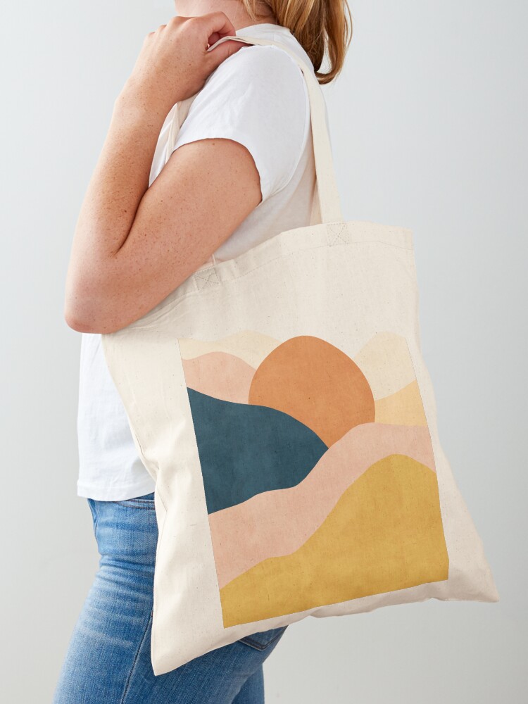 【HELLO SUNRISE】 OG Logo Canvas Tote Bag / 追跡付 Boho sunrise mountain color block