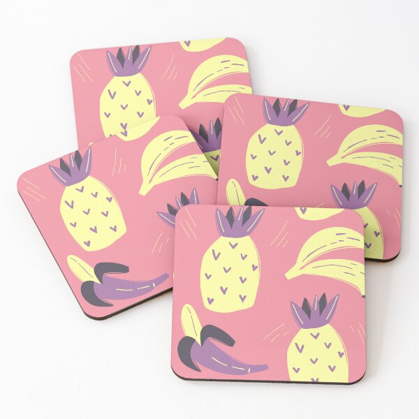 Item preview, Seamless pattern with pineapples and bananas summer design designed and sold by ketkidesign.