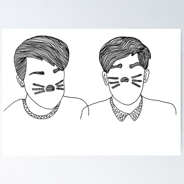 Item preview, Dan and Phil- Line Art designed and sold by A.J Originals.