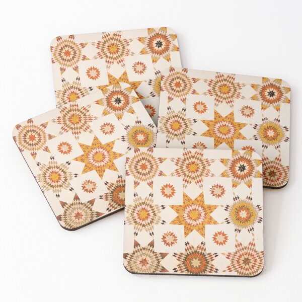 Item preview, Quilt, Star of Bethlehem pattern variation (1840-50) designed and sold by unsung.art [].