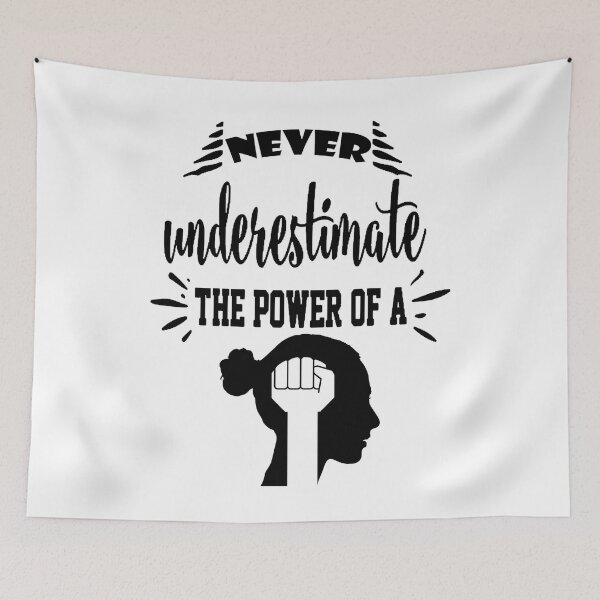 Item preview, Never underestimate the power of a woman shirt, never underestimate the power of a woman masks, never underestimate the power of a woman phone cases  designed and sold by Poussyarts.